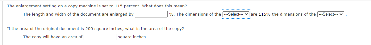 Solved The enlargement setting on a copy machine is set to | Chegg.com