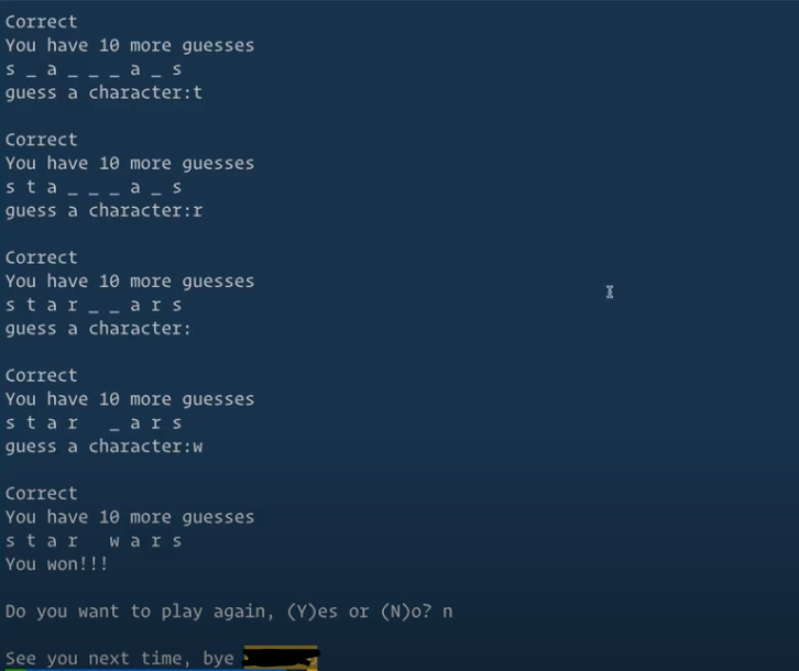 Solved Using Python, please design a Hangman game program. | Chegg.com
