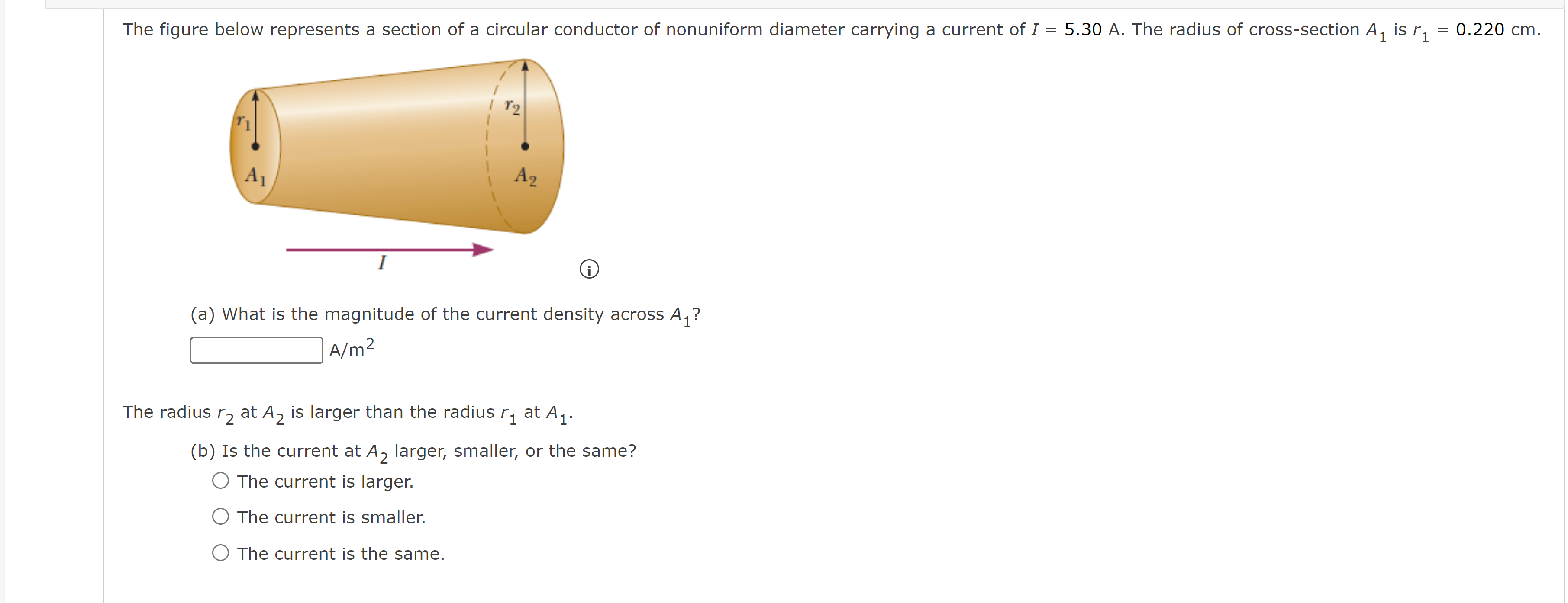 Solved The figure below represents a section of a circular | Chegg.com