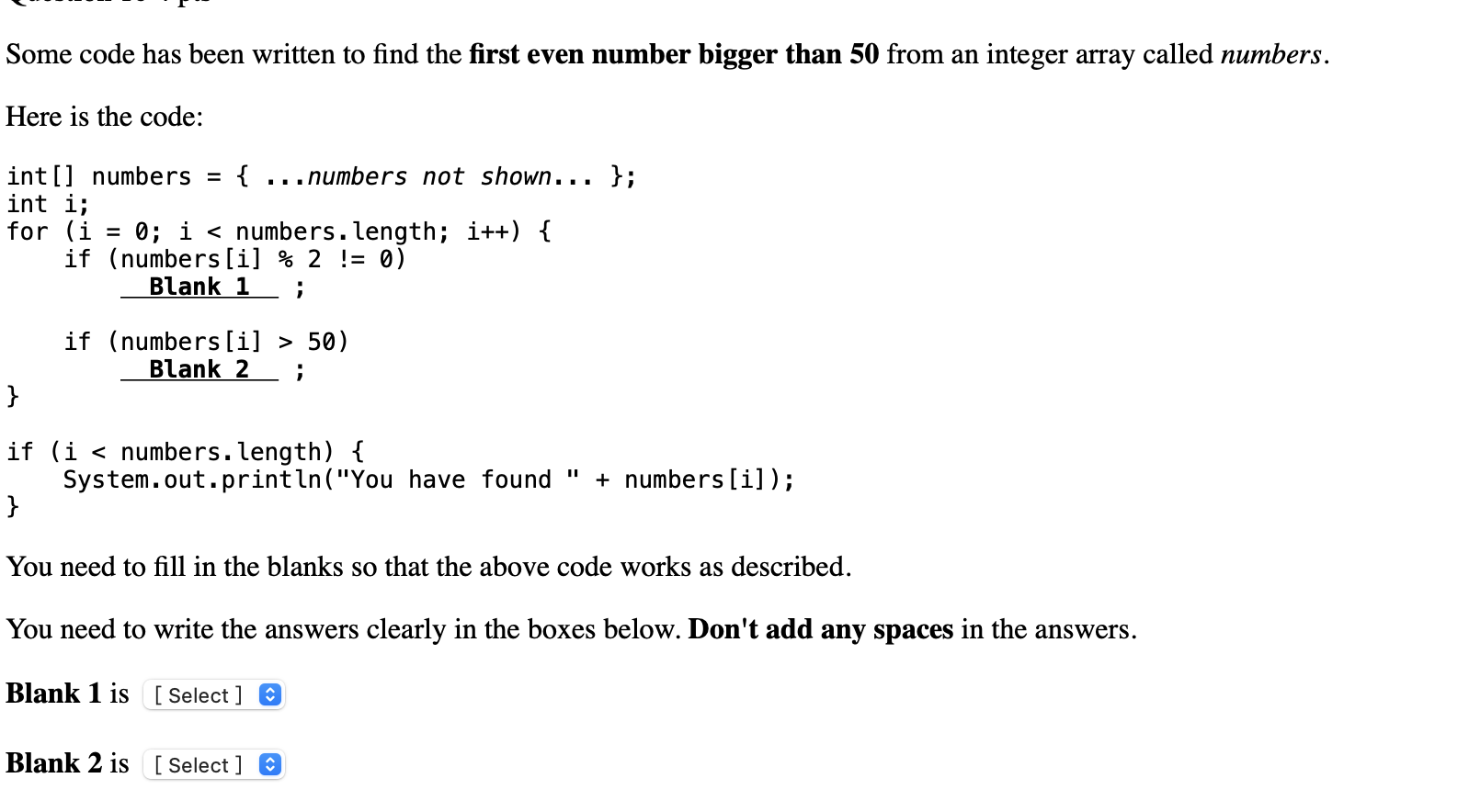 Solved Some code has been written to find the first even | Chegg.com