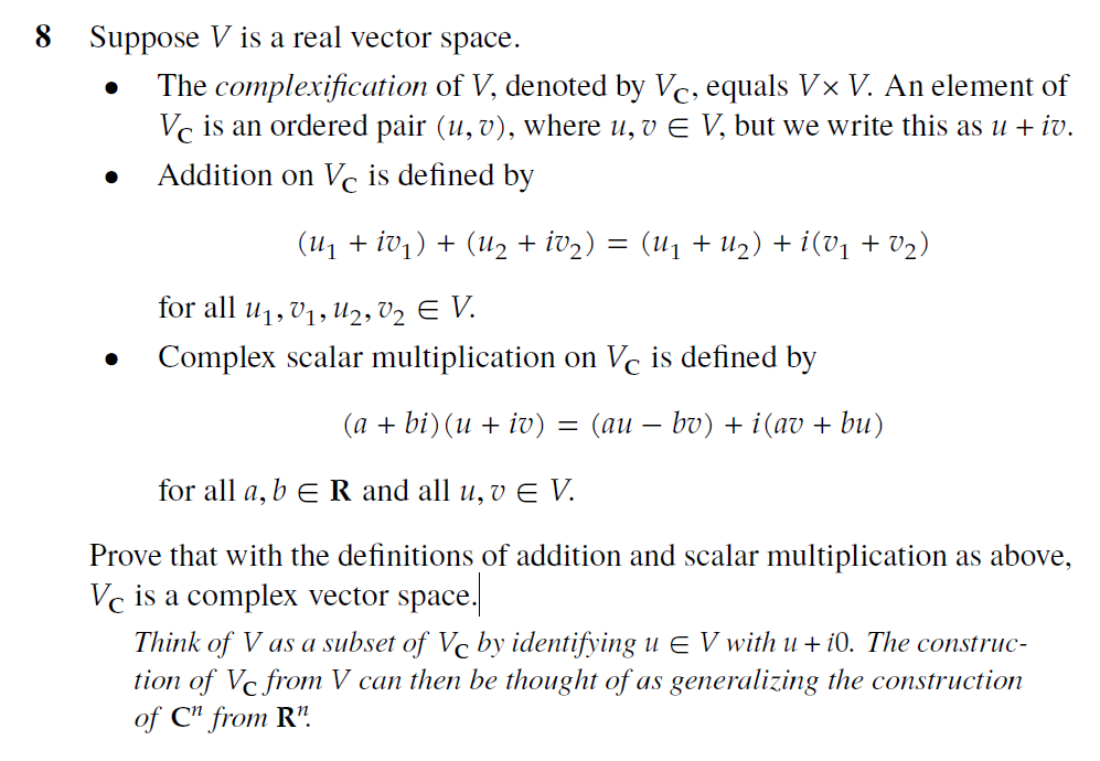 Solved 8 ﻿Suppose V ﻿is A Real Vector Space.The | Chegg.com