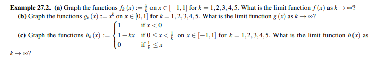 Solved Example 27.2. (a) Graph the functions fx (x):= { on x | Chegg.com