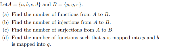 Solved Let A = {a, B, C, D} And B = {p, Q, R}. | Chegg.com