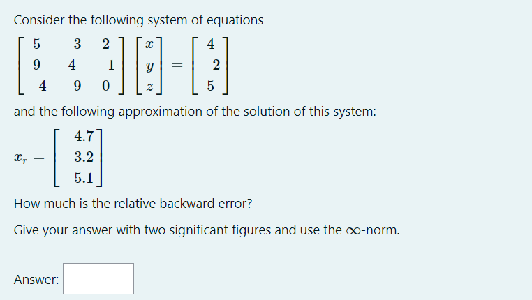 Solved Consider the following system of equations | Chegg.com