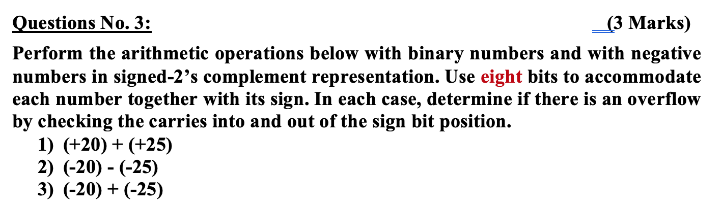 Solved Perform the arithmetic operations below with binary | Chegg.com