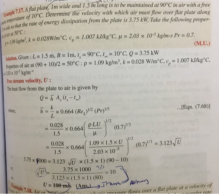 Solved Please help me how he got U = 100 m/s | Chegg.com