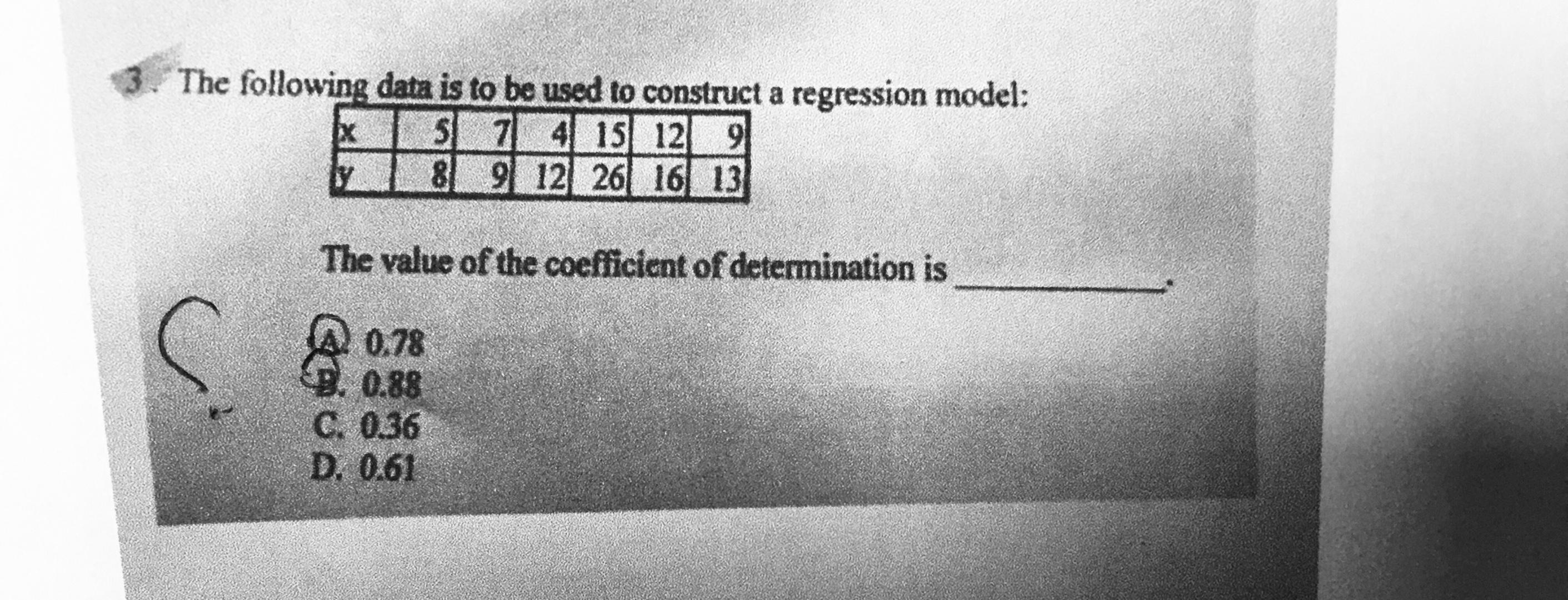 Solved 3. The following data is to be used to construct a | Chegg.com