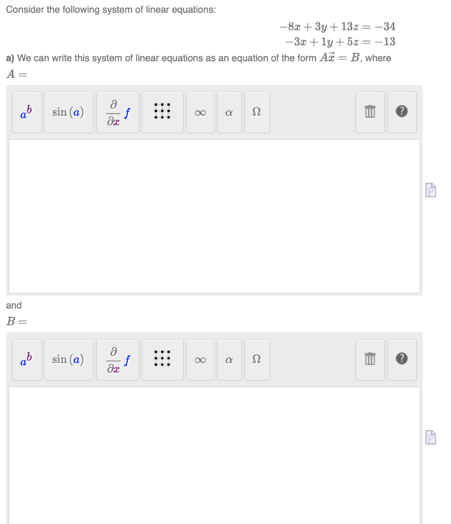 Solved Consider the following system of linear equations: | Chegg.com