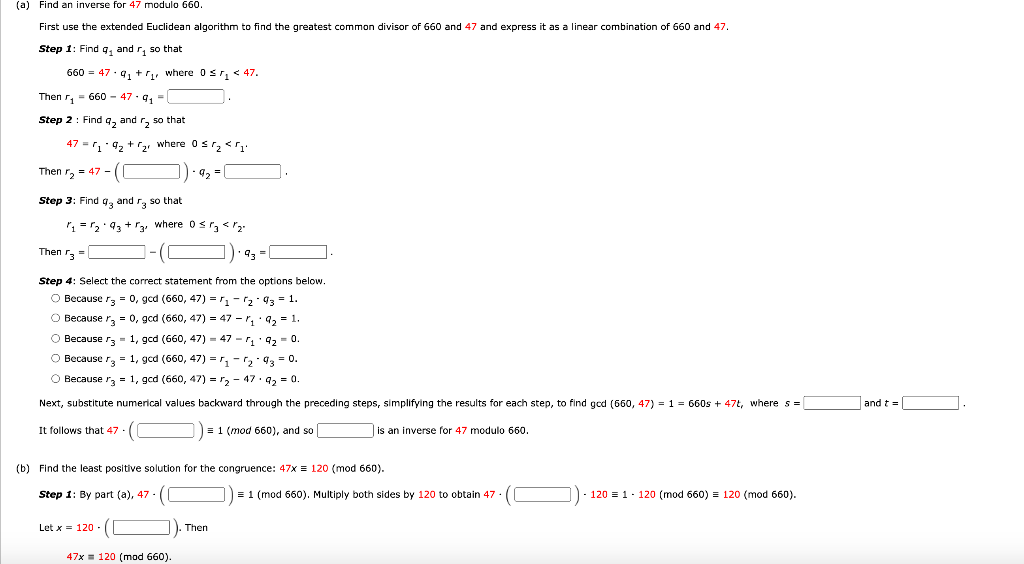 SOLVED: Find An Inverse For 47 Modulo First, Use The, 59% OFF
