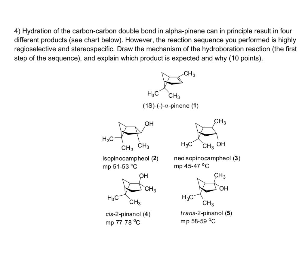 solved-4-hydration-of-the-carbon-carbon-double-bond-in-chegg