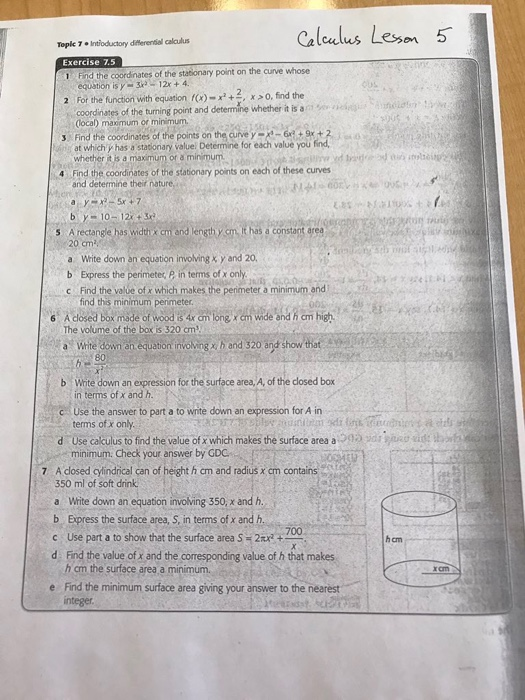 Solved Calculus Leson 5 Topic 7 . Intǐodctory diferential