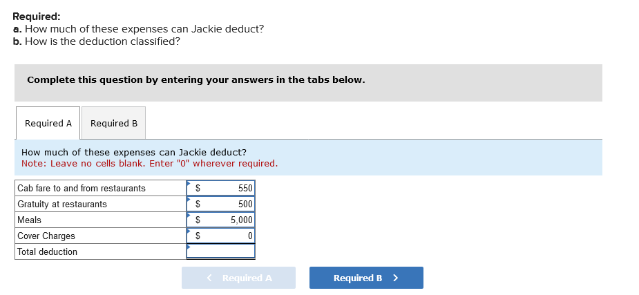 Required: A. How Much Of These Expenses Can Jackie | Chegg.com