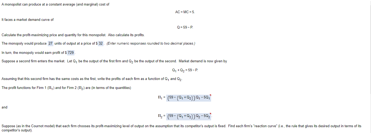 Solved A monopolist can produce at a constant average and | Chegg.com