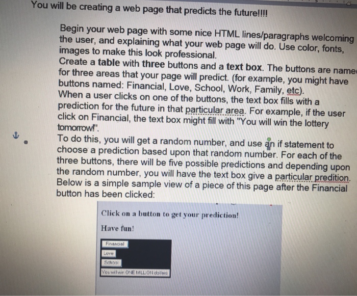 Solved Using simple JavaScript language create the following | Chegg.com
