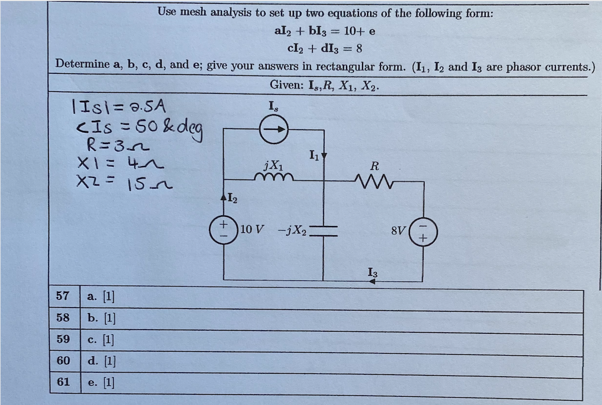 Solved Use mesh analysis to set up two equations of the | Chegg.com