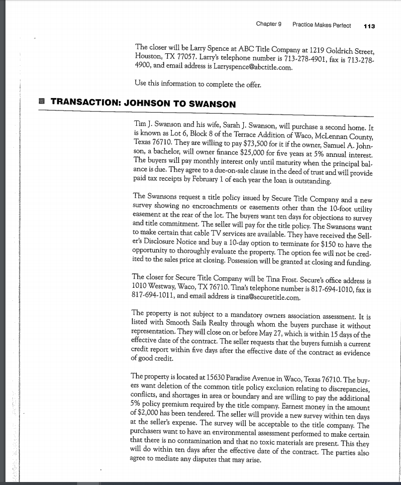 TRANSACTION FLEMING TO DONALDSON Trov Donaldson and