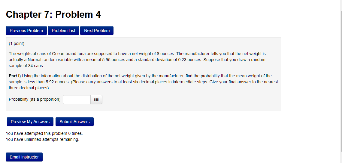 Solved Chapter 7: Problem 4 Previous Problem Problem List | Chegg.com