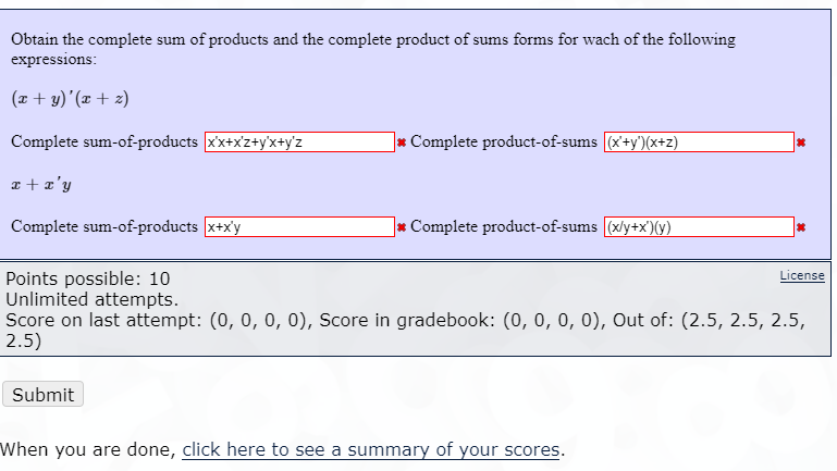 Solved Obtain the complete sum of products and the complete | Chegg.com