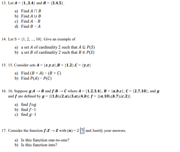 Solved 13 Let A 1 3 4 And B 3 4 5 A Find Ab B Chegg Com