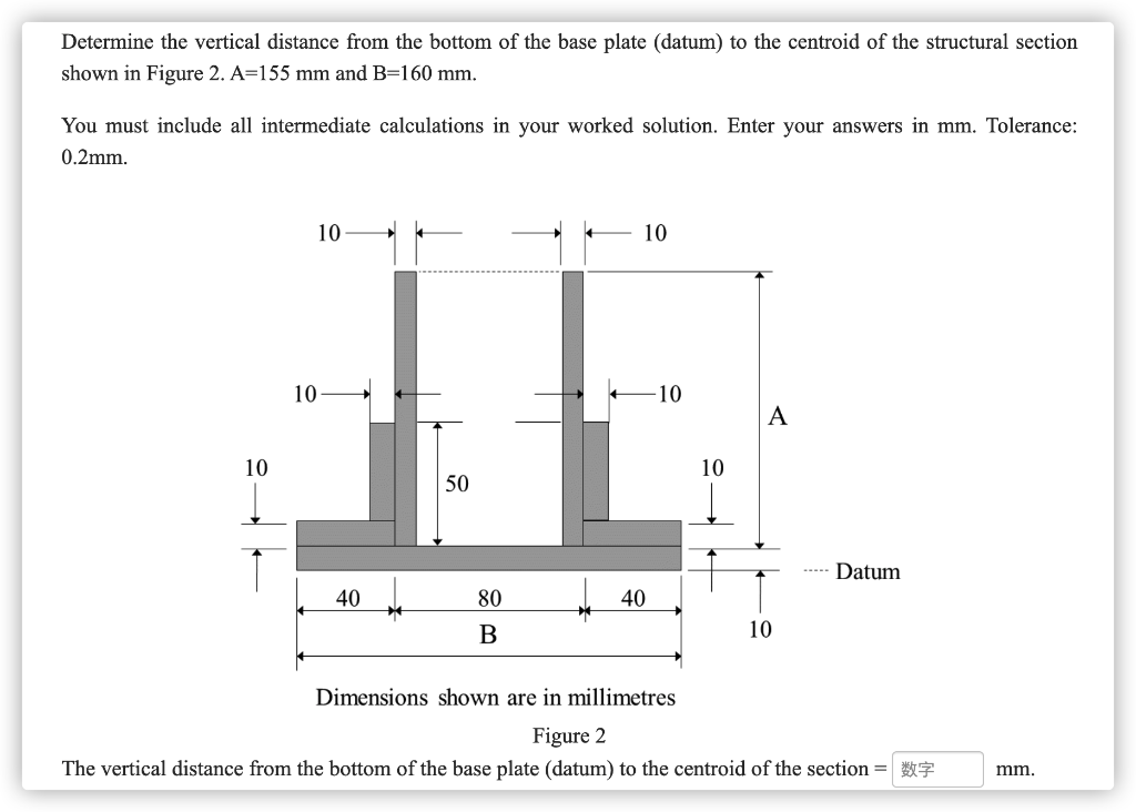 Solved Determine the vertical distance from the bottom of | Chegg.com
