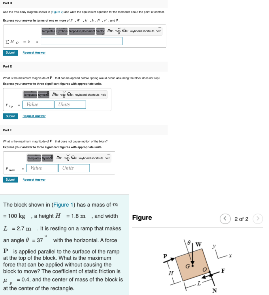 Solved Part D Use The Free Body Diagram Shown In Figure Chegg Com