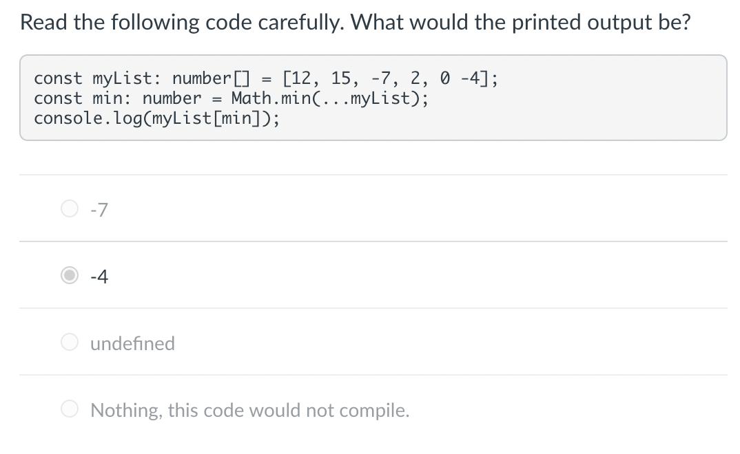 Solved Read the following code carefully. What would the | Chegg.com