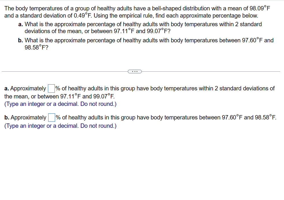 Solved The body temperatures of a group of healthy adults