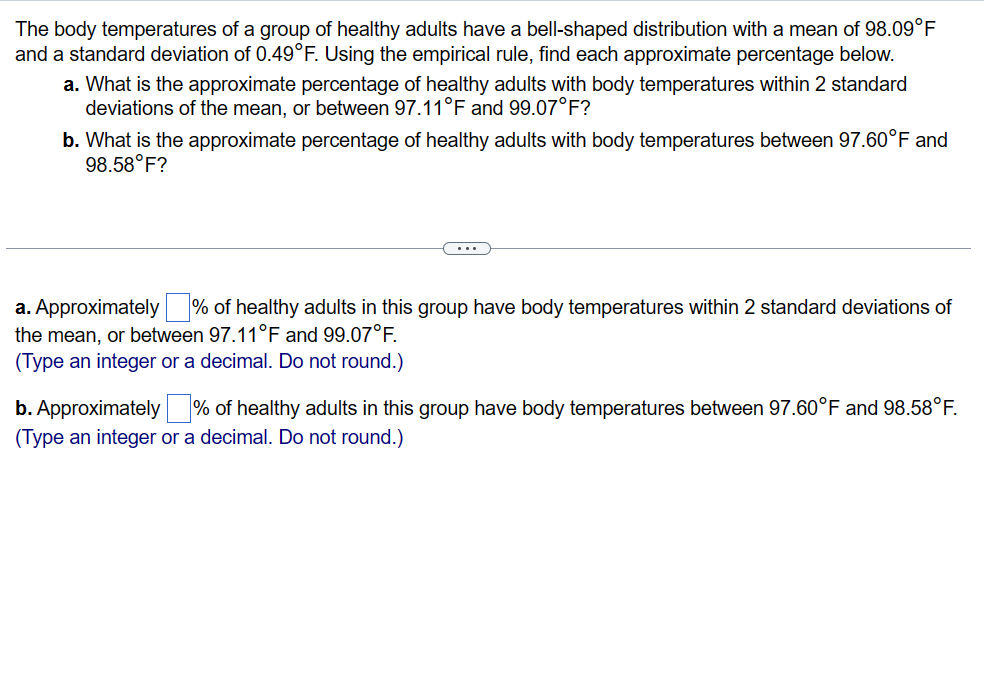 Solved The Body Temperatures Of A Group Of Healthy Adults | Chegg.com