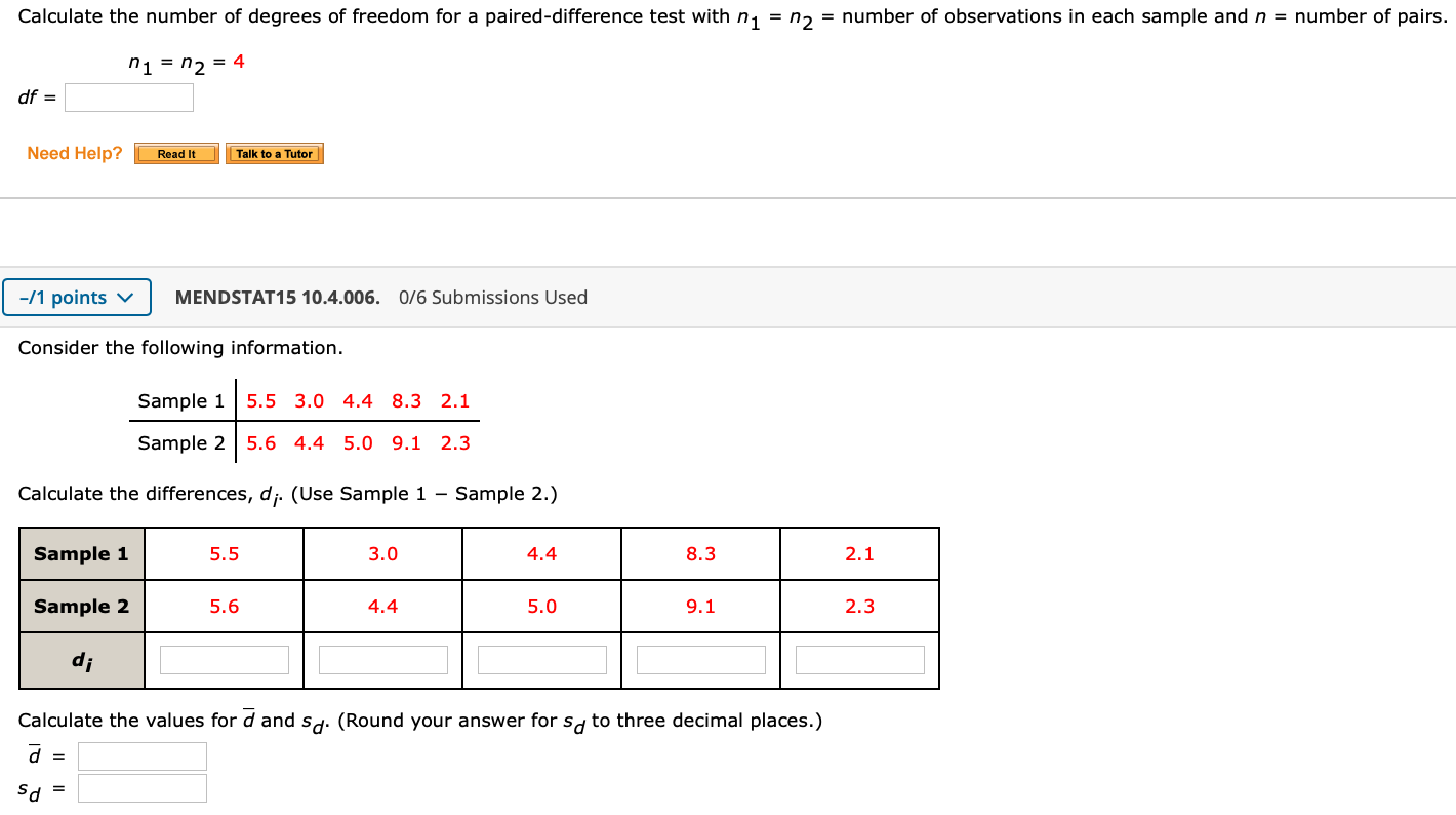 degrees of freedom calculator for two samples