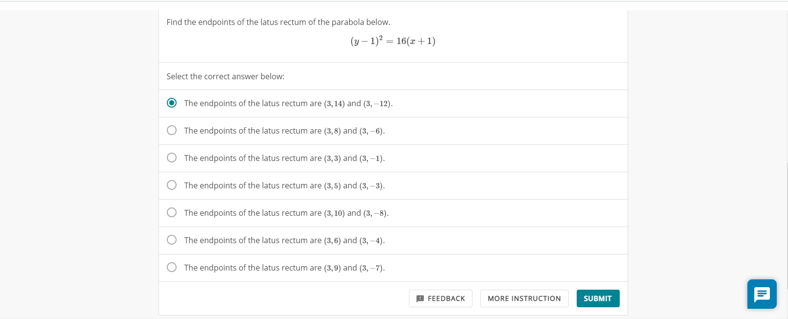 Solved Find the endpoints of the latus rectum of the