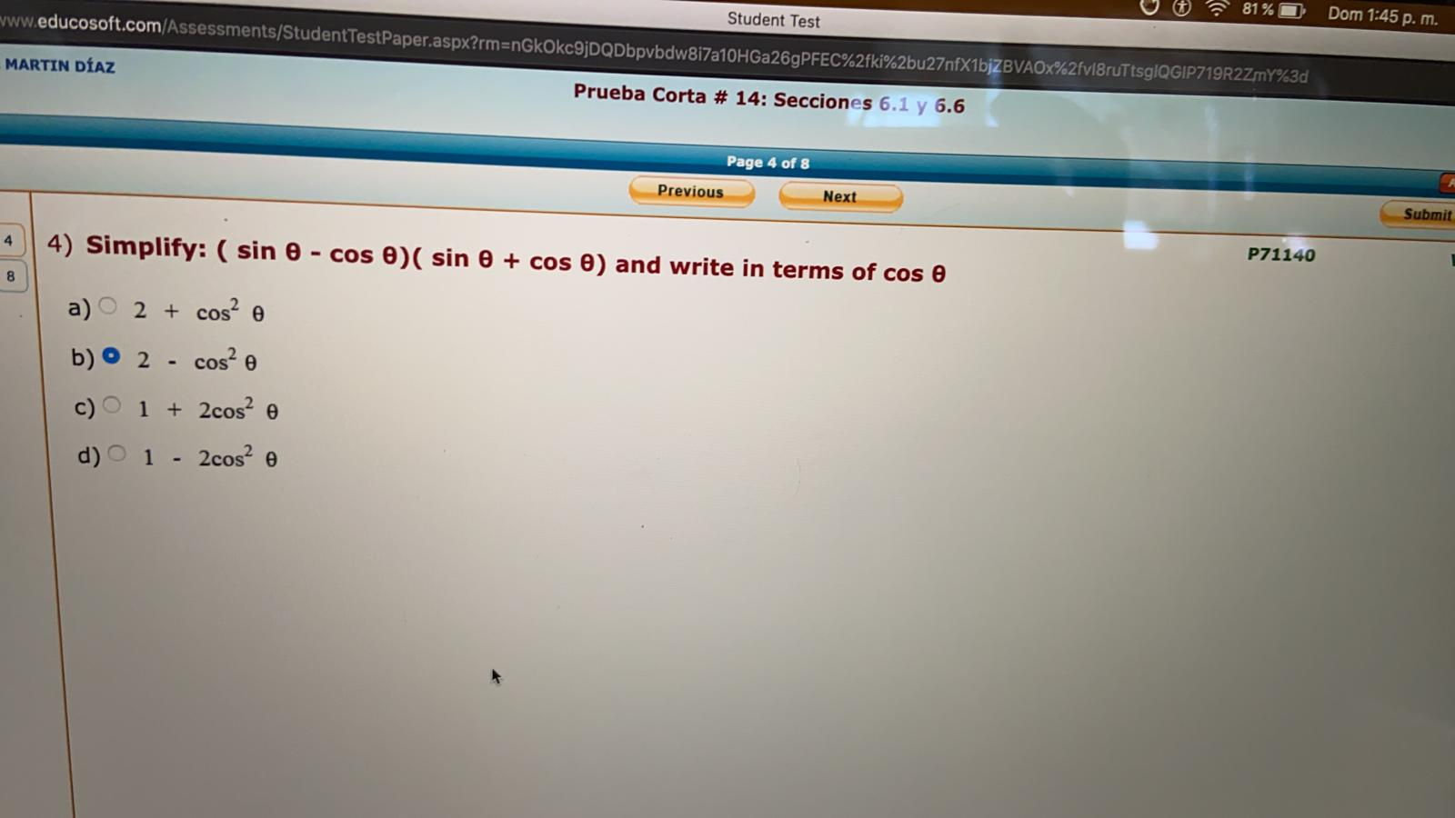 Solved Student Test | Chegg.com