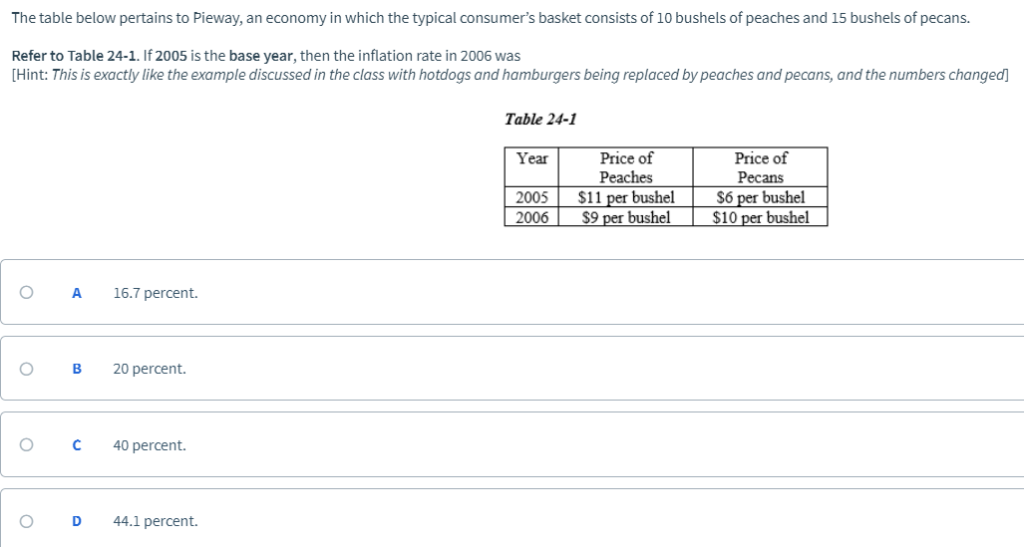 Solved 23.) What basket of goods and services is used to