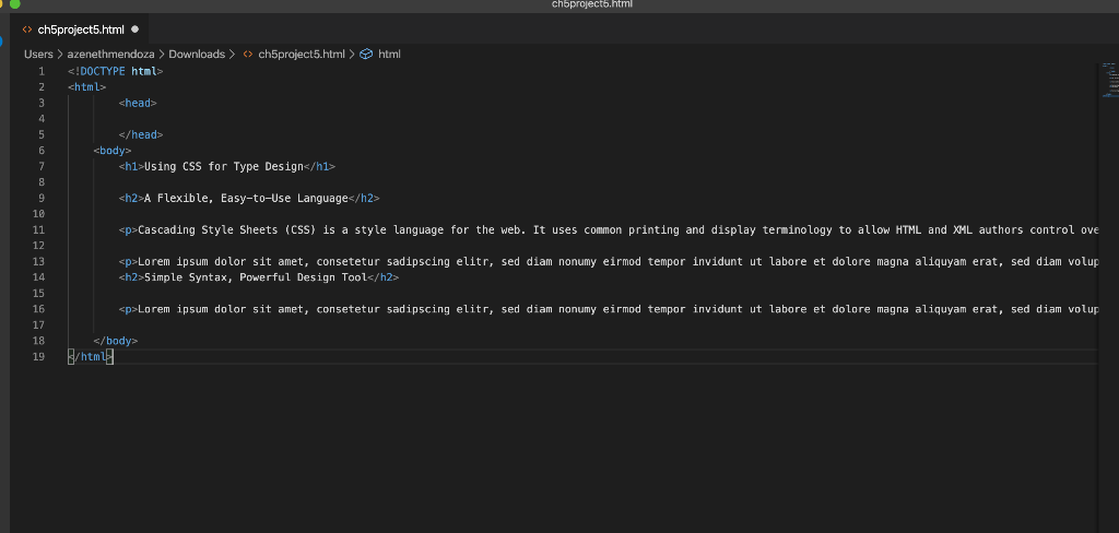 2. Modify an existing HTML document to use Cascading | Chegg.com