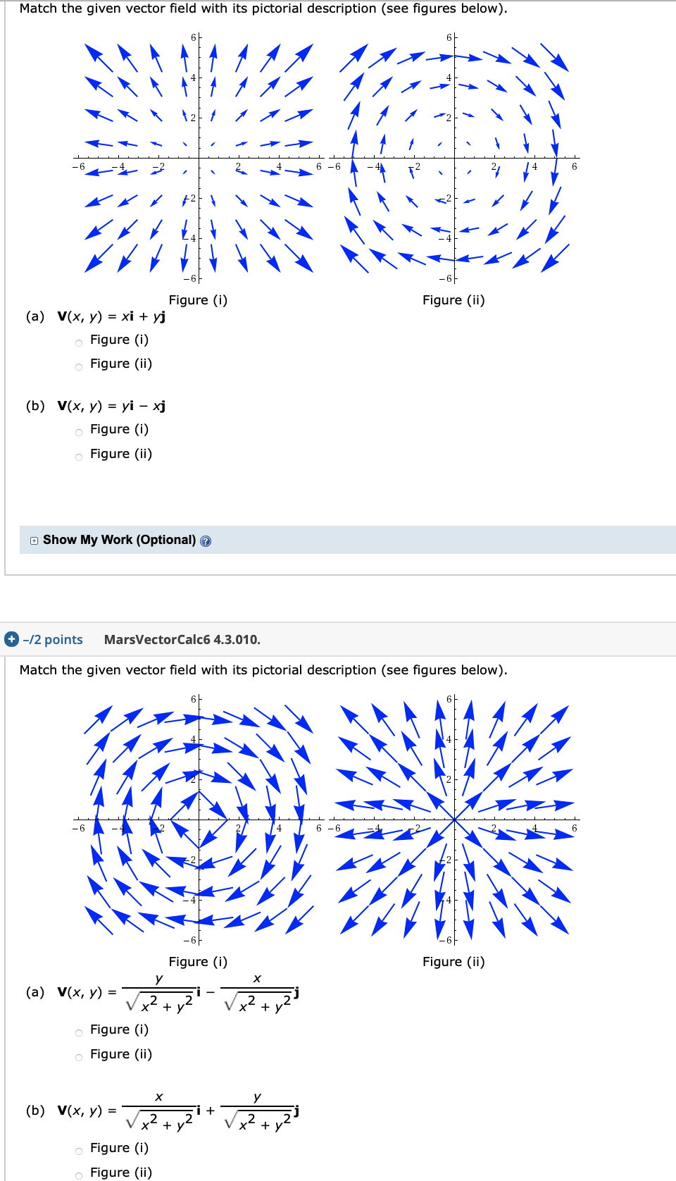 Solved Match The Given Vector Field With Its Pictorial De Chegg Com