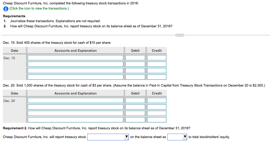 Solved Cheap Discount Furniture, Inc. completed the