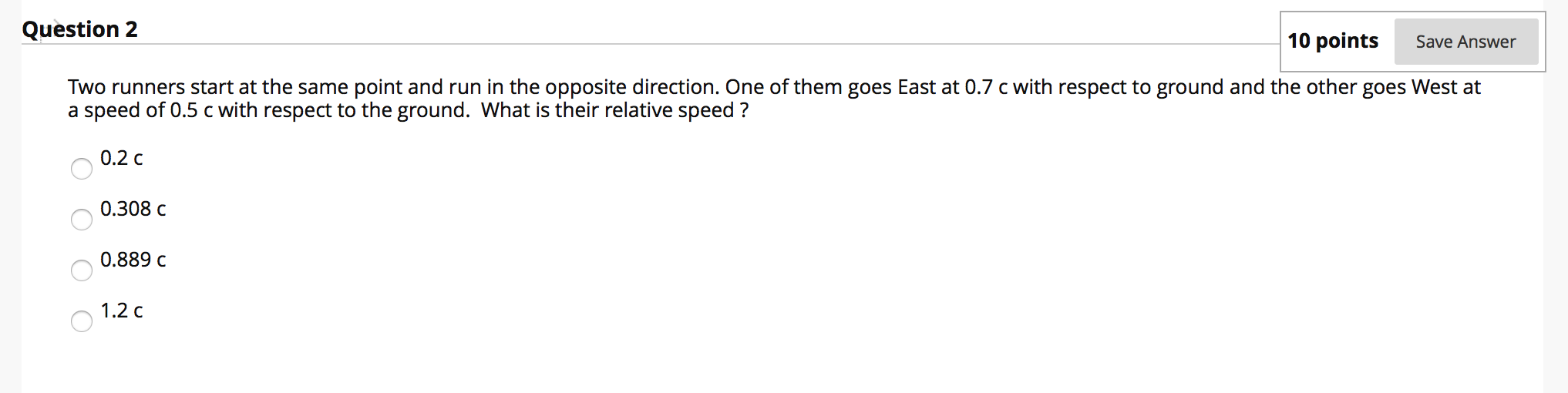 Solved Question 2 10 points Save Answer Two runners start at | Chegg.com