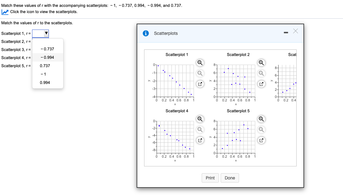 Solved Match these values of r with the accompanying | Chegg.com