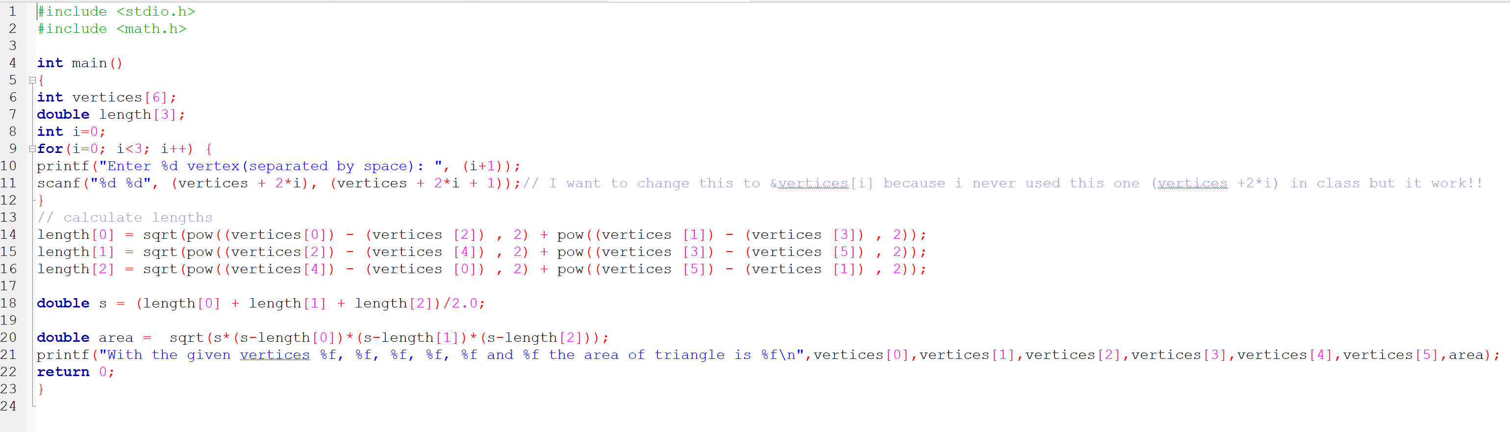 Solved C programing only, read my comment in my script, | Chegg.com