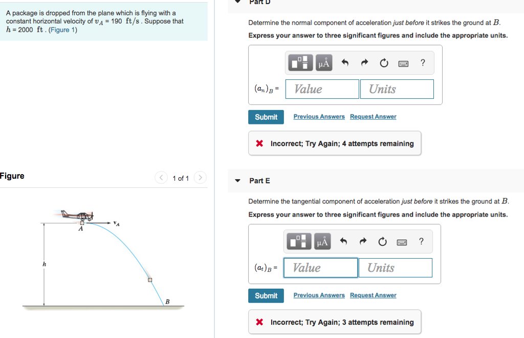 Solved A package is dropped from the plane which is flying