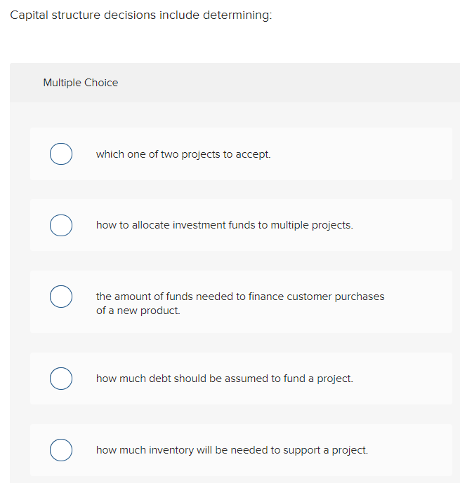 Solved An example of a capital budgeting decision is | Chegg.com