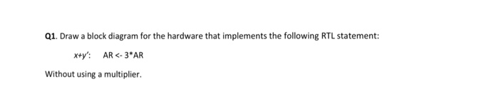 Q1. Draw a block diagram for the hardware that | Chegg.com