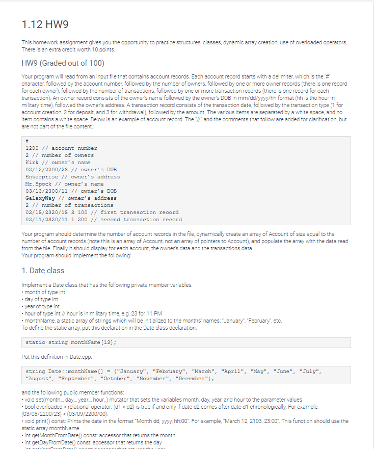 1.12 HW9 This homework assignment gives you the | Chegg.com