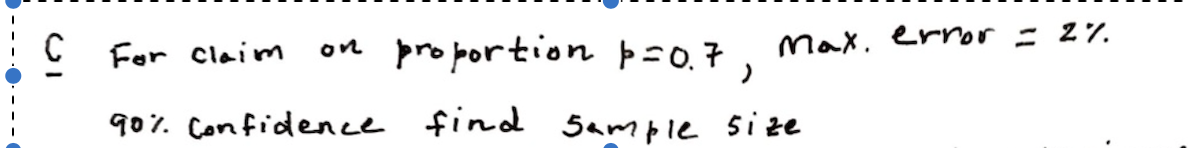 Solved C on For claim proportion p=0.7 Max. error = 27. 90% | Chegg.com
