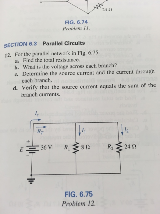 Solved 24 2 FIG. 6.74 Problem 11. SECTION 6.3 Parallel | Chegg.com