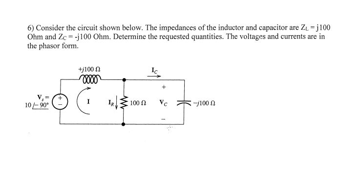 Solved 6) Consider the circuit shown below. The impedances | Chegg.com