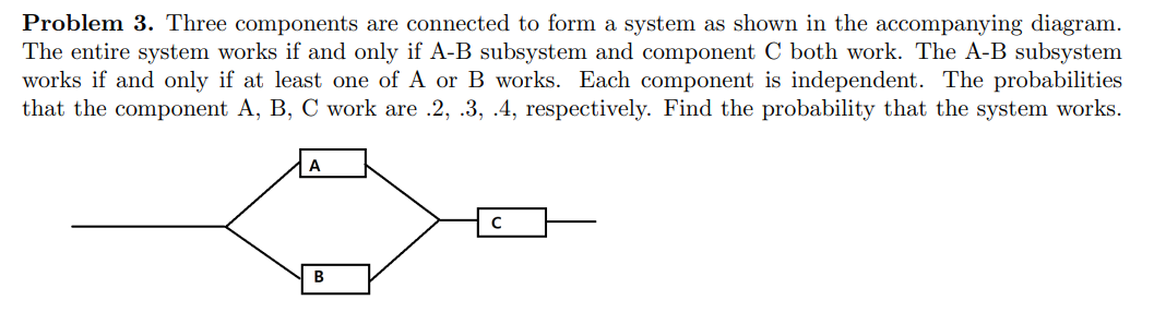Solved Problem 3. Three components are connected to form a | Chegg.com