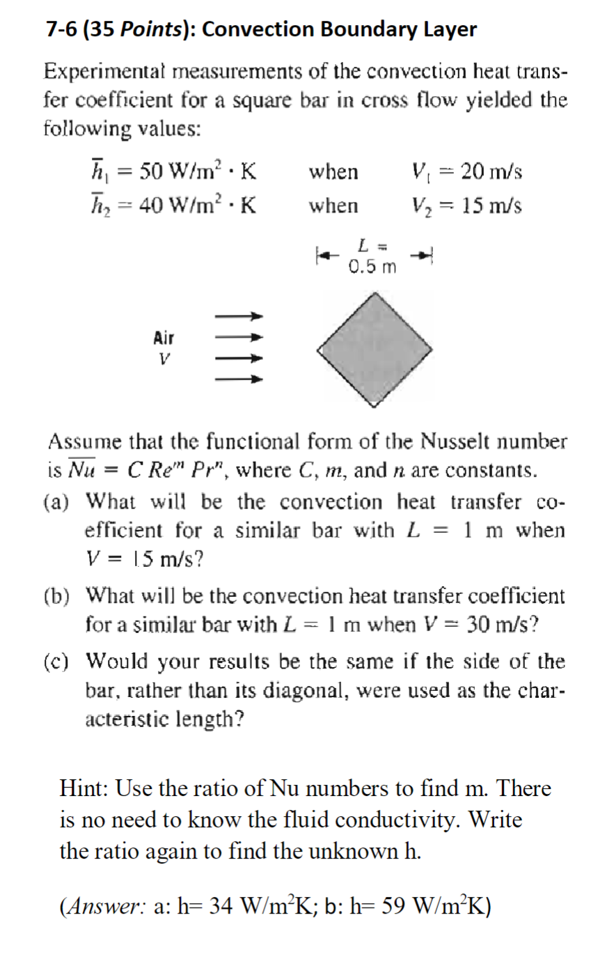 Solved 7-6 (35 ﻿Points): Convection Boundary | Chegg.com