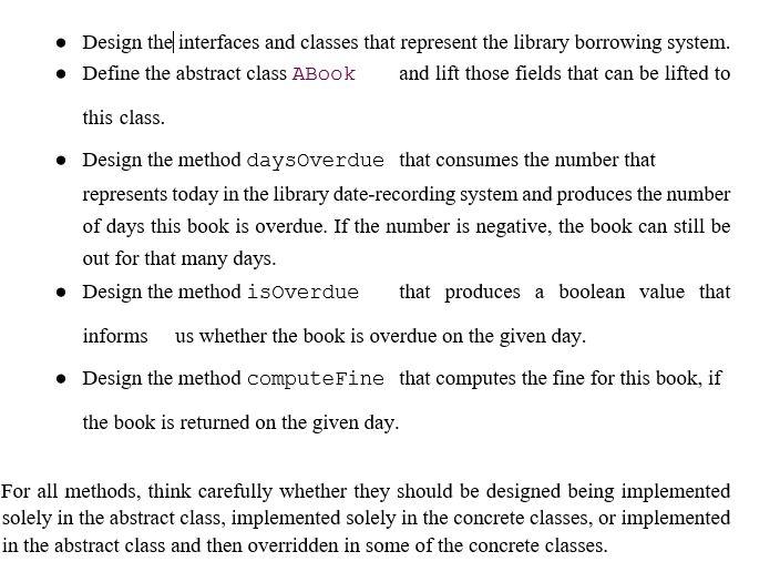 Solved The following class diagram represents a library | Chegg.com