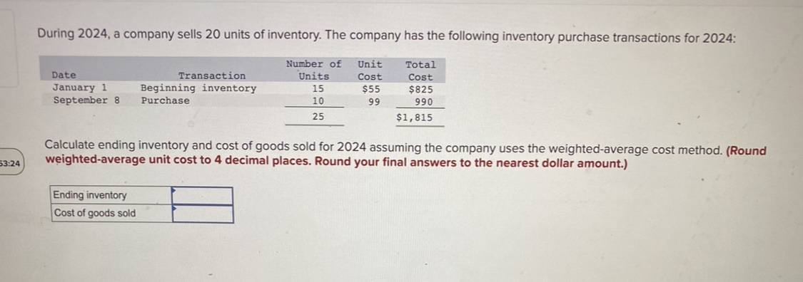 Solved During 2024 A Company Sells 18 Units Of Inventory Chegg Com   Phph0yvhk