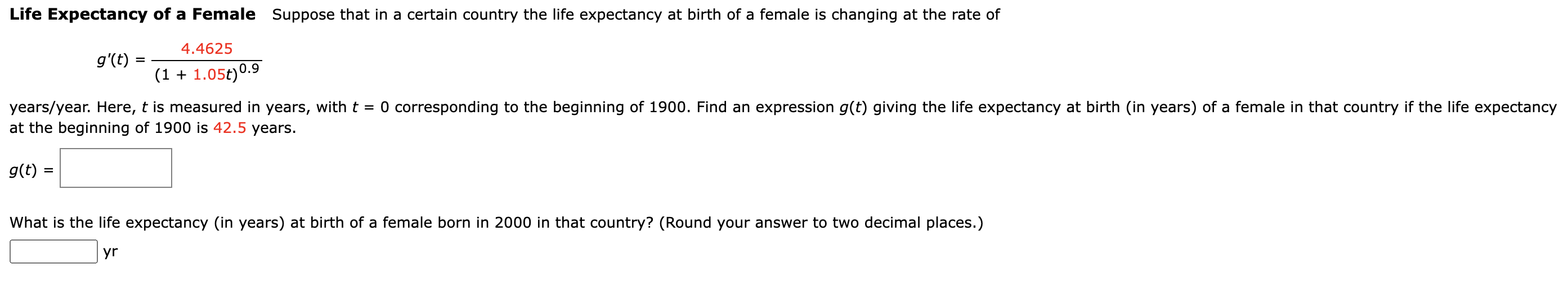 Solved Life Expectancy of a Female Suppose that in a certain | Chegg.com
